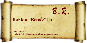 Bekker Renáta névjegykártya