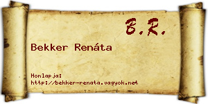 Bekker Renáta névjegykártya